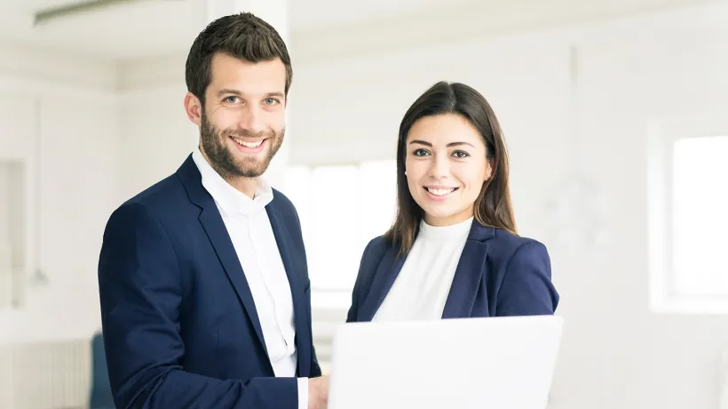 Solutions Business people with laptop